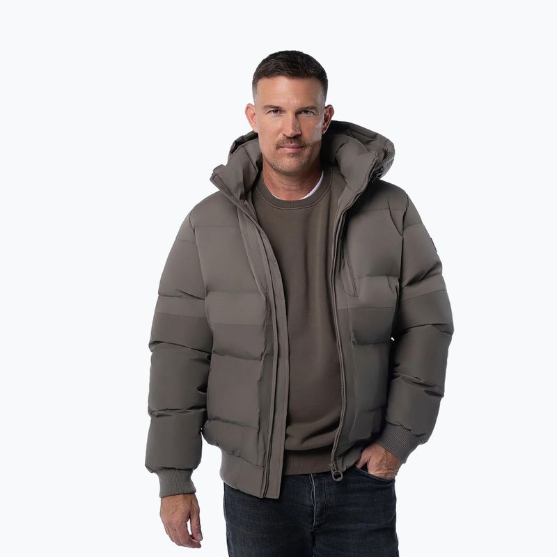 Kurtka zimowa męska Pitbull Patton Quilted Hooded taupe 3