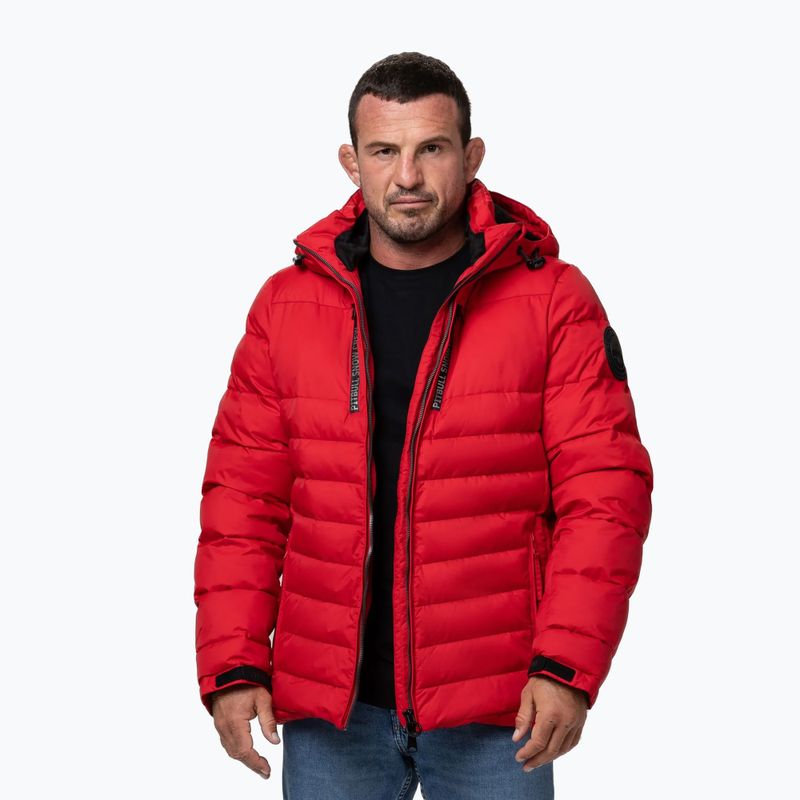 Kurtka zimowa męska Pitbull Crestline Padded Hooded red 4