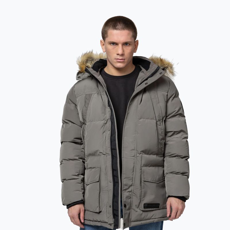 Kurtka zimowa męska Pitbull Forest Hooded Parka taupe 4