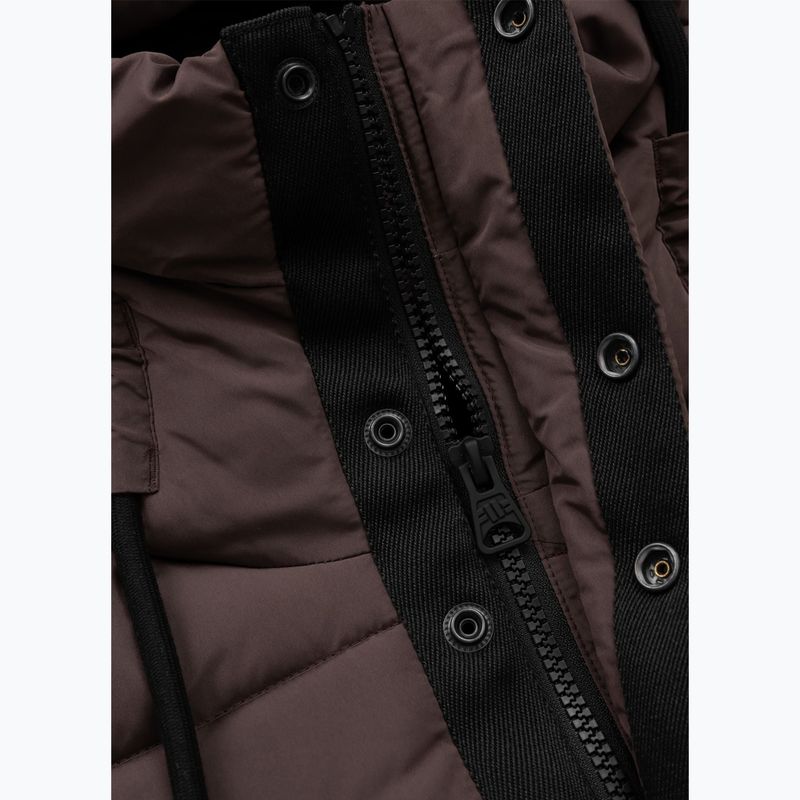 Kurtka zimowa damska Pitbull Amalia Padded Hooded dark chocolate 8