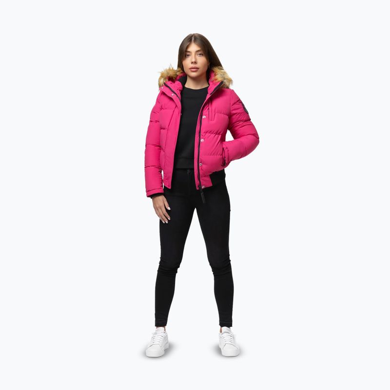 Kurtka zimowa damska Pitbull Azalea Quilted Hooded raspberry red 2