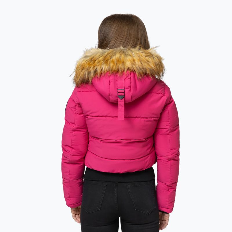 Kurtka zimowa damska Pitbull Azalea Quilted Hooded raspberry red 3