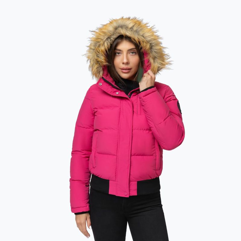 Kurtka zimowa damska Pitbull Azalea Quilted Hooded raspberry red 4
