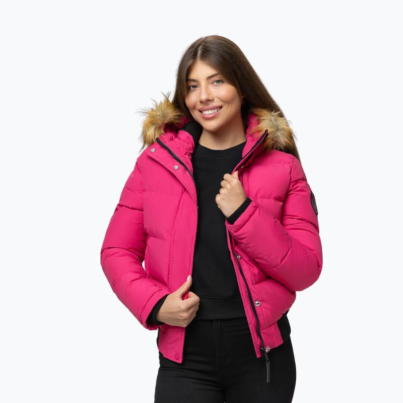 Kurtka zimowa damska Pitbull Azalea Quilted Hooded raspberry red 5