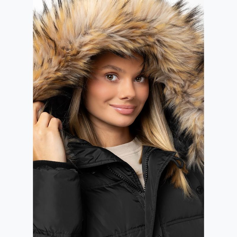 Kurtka zimowa damska Pitbull Queenston Padded Hooded black 4