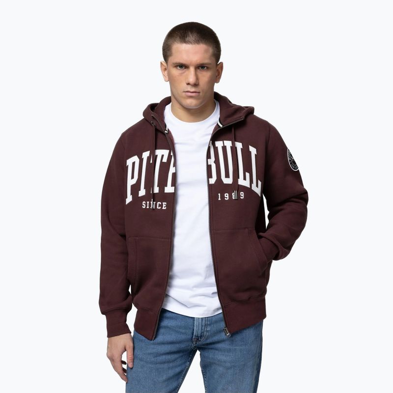 Bluza męska Pitbull Norton Hooded Zip dark burgundy 4