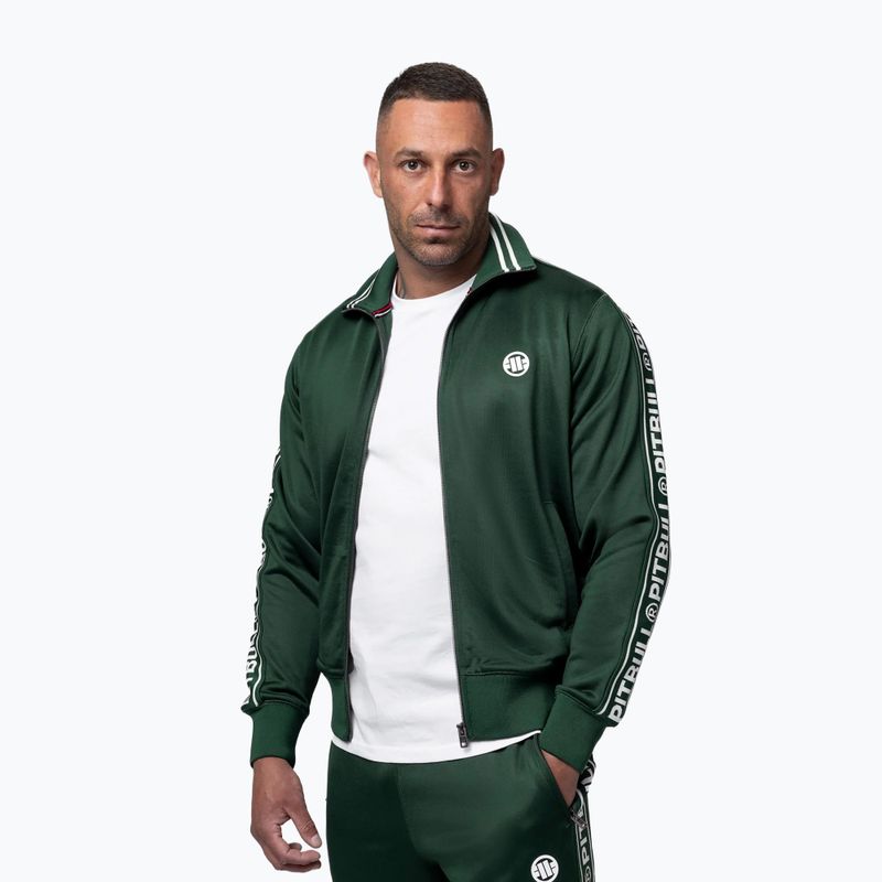 Bluza męska Pitbull Trackjacket Tape Logo Terry Group bottle green 4