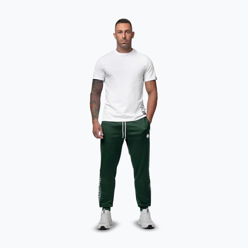 Spodnie męskie Pitbull Trackpants Tape Logo Terry Group bottle green 2