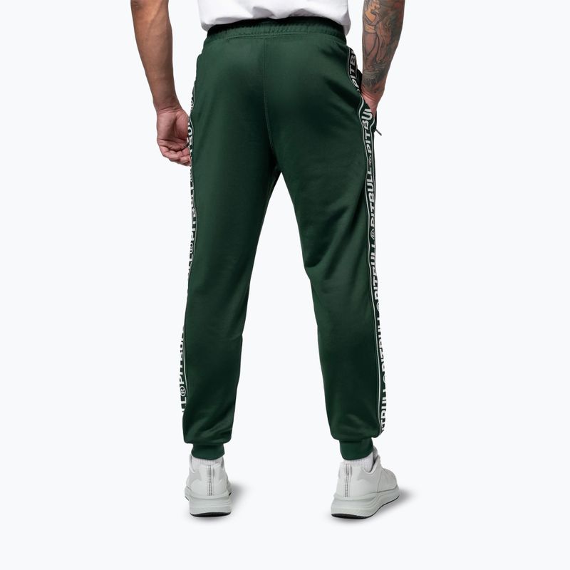 Spodnie męskie Pitbull Trackpants Tape Logo Terry Group bottle green 3