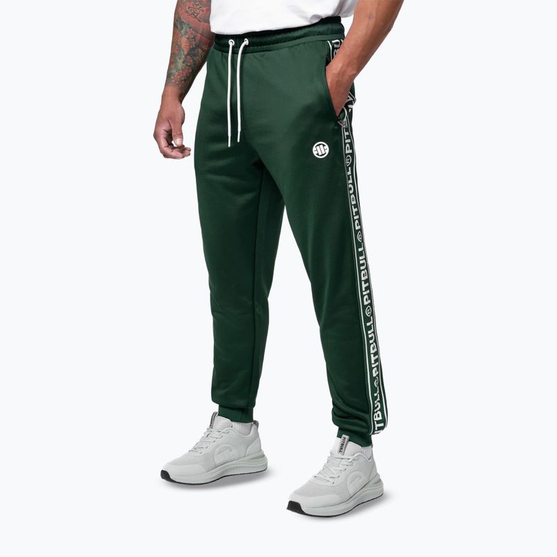 Spodnie męskie Pitbull Trackpants Tape Logo Terry Group bottle green 4