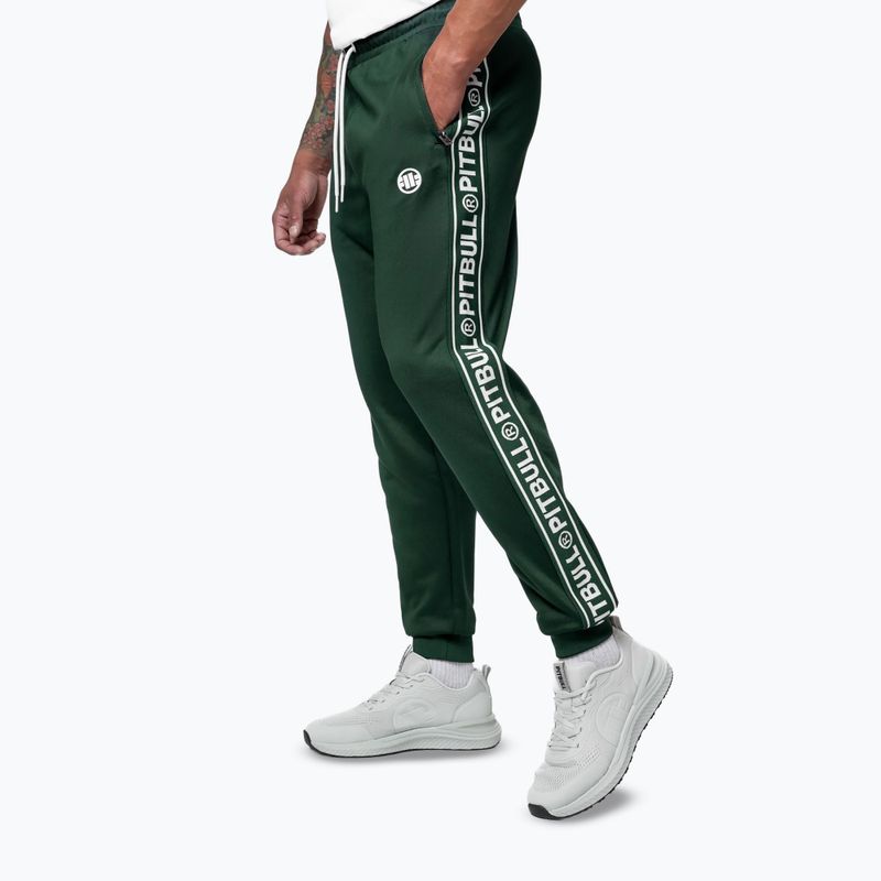 Spodnie męskie Pitbull Trackpants Tape Logo Terry Group bottle green 5