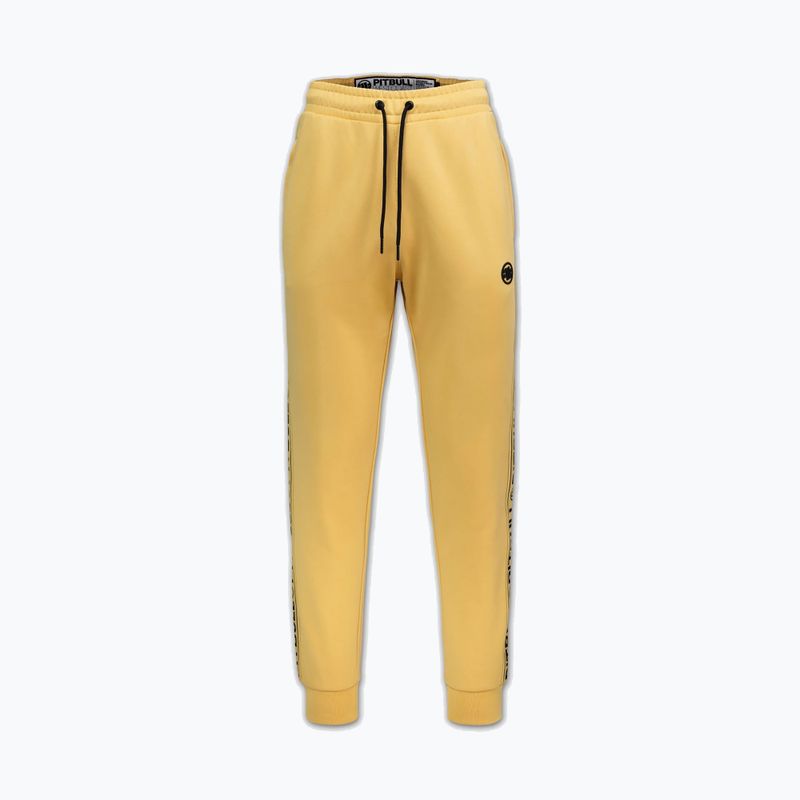 Spodnie męskie Pitbull Trackpants Tape Logo Terry Group pale yellow 5