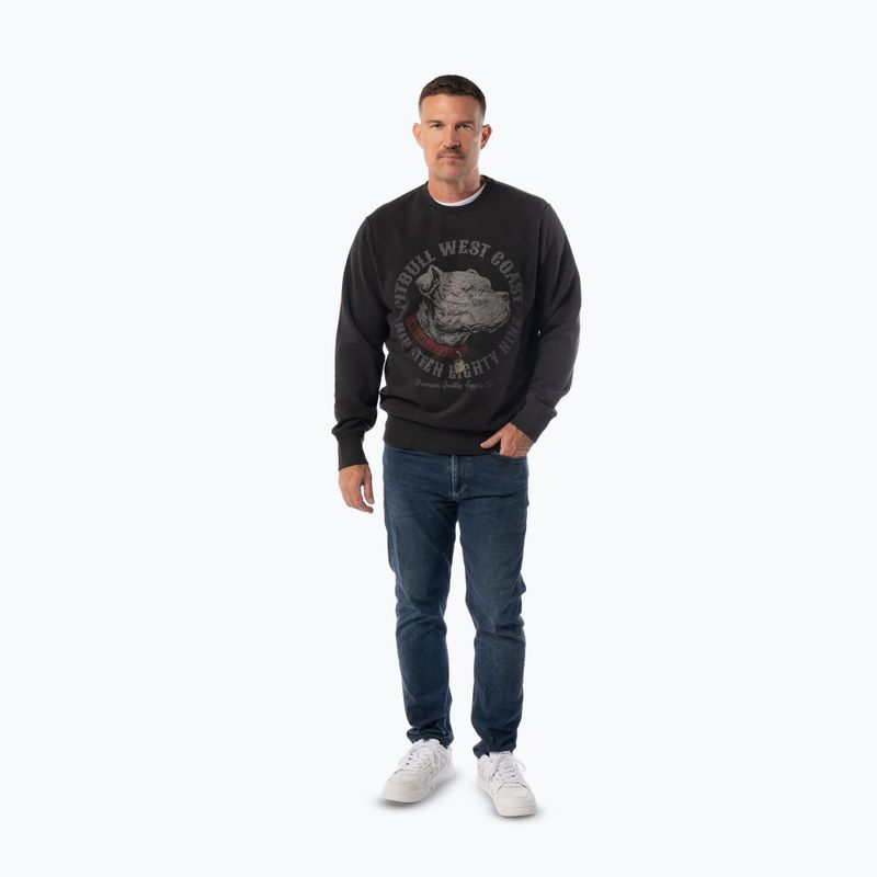 Bluza męska Pitbull Strenght & Respect Crewneck washed dark graphite 2