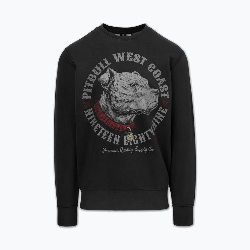 Bluza męska Pitbull Strenght & Respect Crewneck washed dark graphite 5