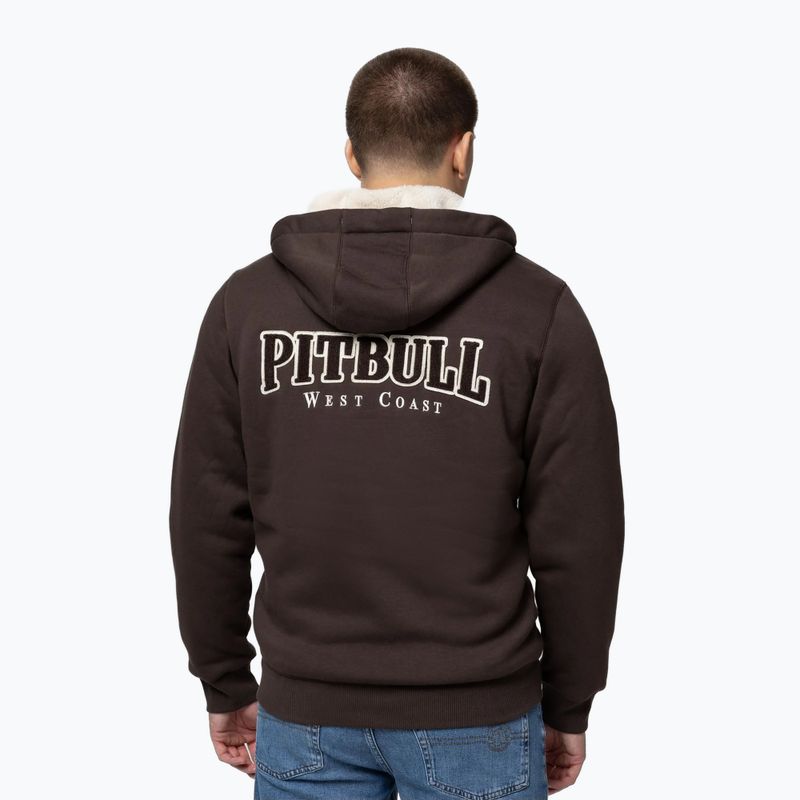 Bluza męska Pitbull Ruffin Detroit Hooded Zip dark chocolate 3