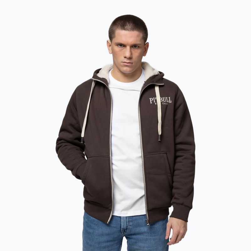 Bluza męska Pitbull Ruffin Detroit Hooded Zip dark chocolate 4