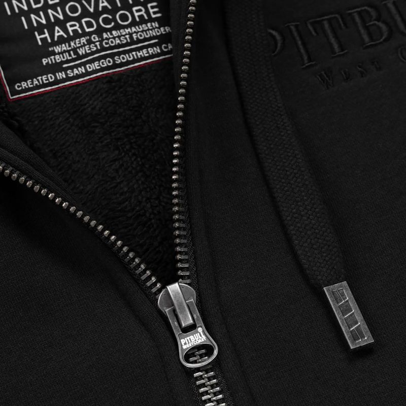 Bluza męska Pitbull Ruffin Detroit Hooded Zip black/black 9