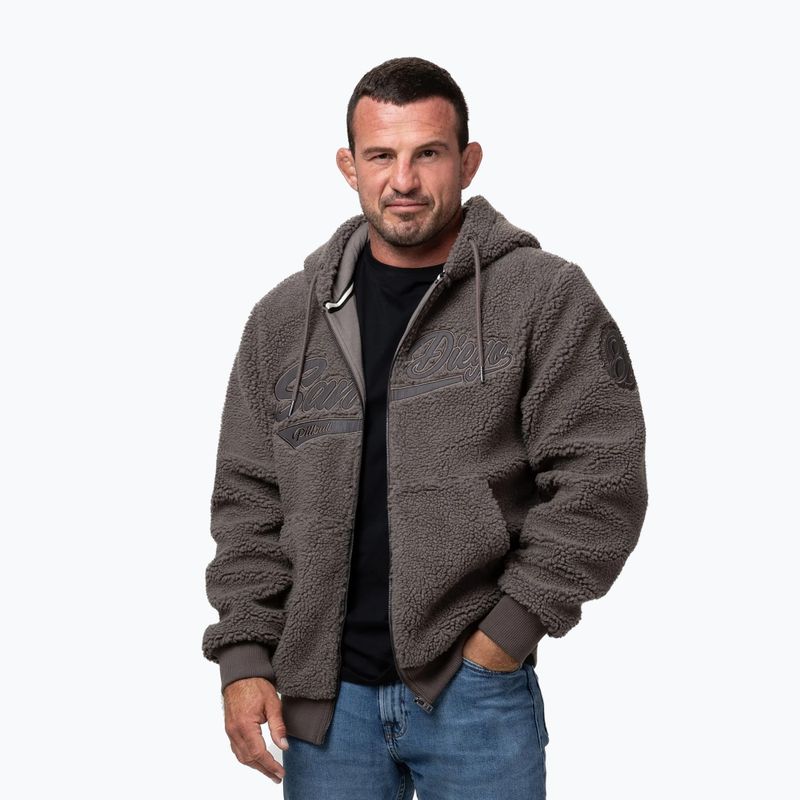 Bluza męska Pitbull Galaxy Hooded Zip taupe 4