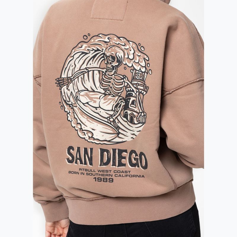 Bluza damska Pitbull Skull Surf Hooded Zip chocolate mousse 6