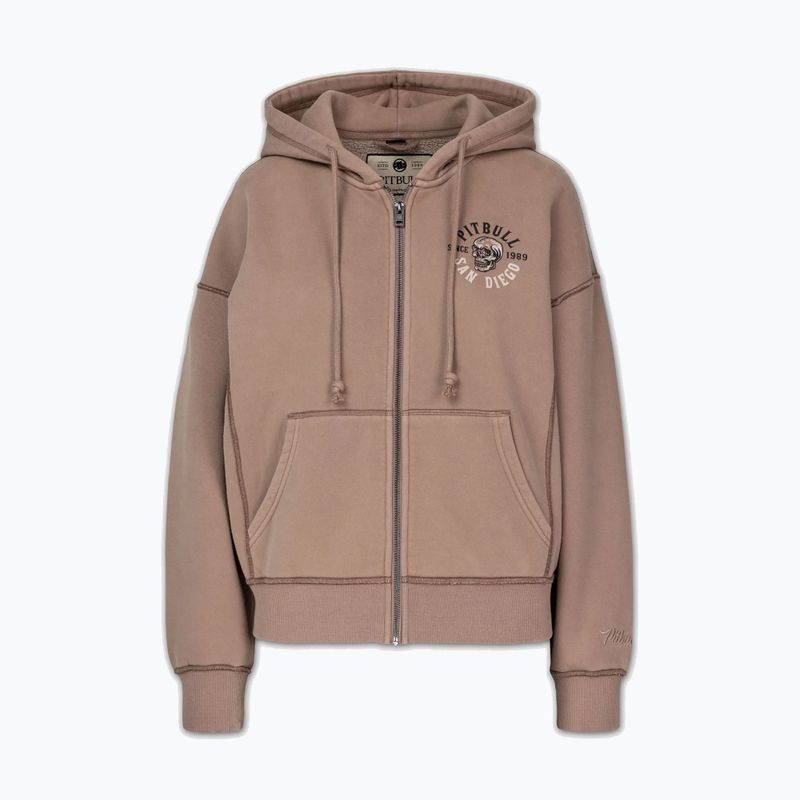 Bluza damska Pitbull Skull Surf Hooded Zip chocolate mousse 7