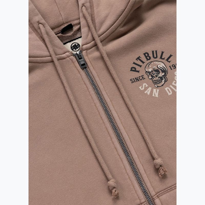Bluza damska Pitbull Skull Surf Hooded Zip chocolate mousse 9