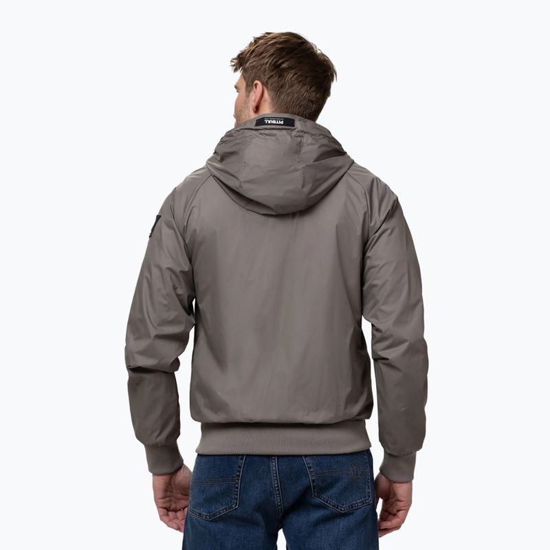 Kurtka męska Pitbull Athletic Logo Nylon Hooded taupe 3