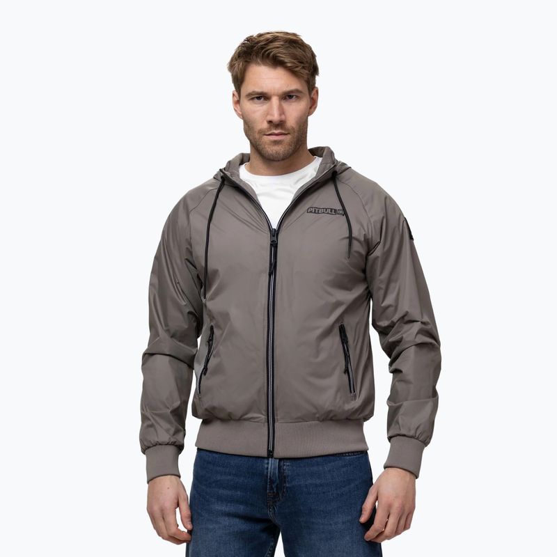 Kurtka męska Pitbull Athletic Logo Nylon Hooded taupe 4