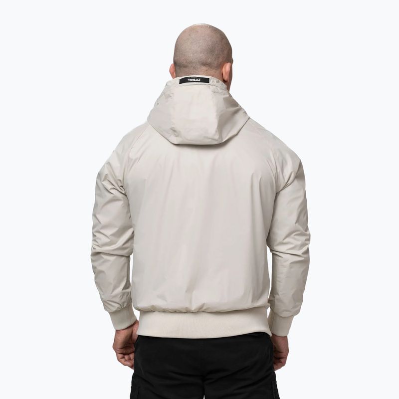 Kurtka męska Pitbull Athletic Logo Nylon Hooded light sand 3