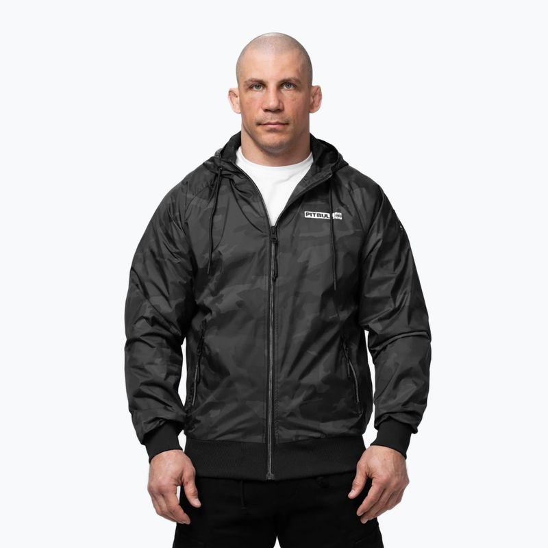 Kurtka męska Pitbull Athletic Logo Nylon Hooded black 4