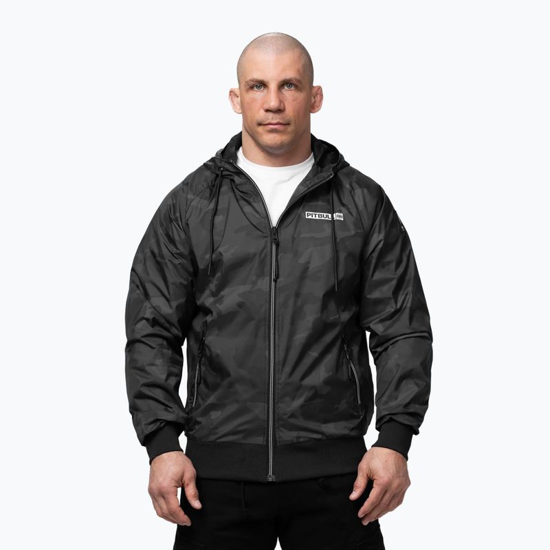 Kurtka męska Pitbull Athletic Logo Nylon Hooded black 5