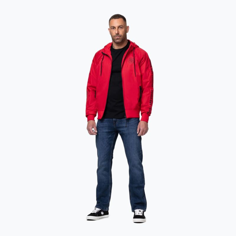 Kurtka męska Pitbull Athletic Tape Nylon Hooded red 2