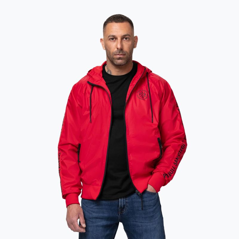 Kurtka męska Pitbull Athletic Tape Nylon Hooded red 4