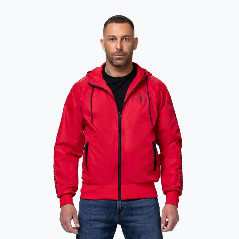 Kurtka męska Pitbull Athletic Tape Nylon Hooded red 5