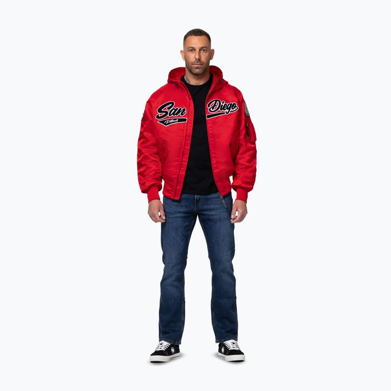 Kurtka męska Pitbull Aero Flight Hooded fluo/red 2