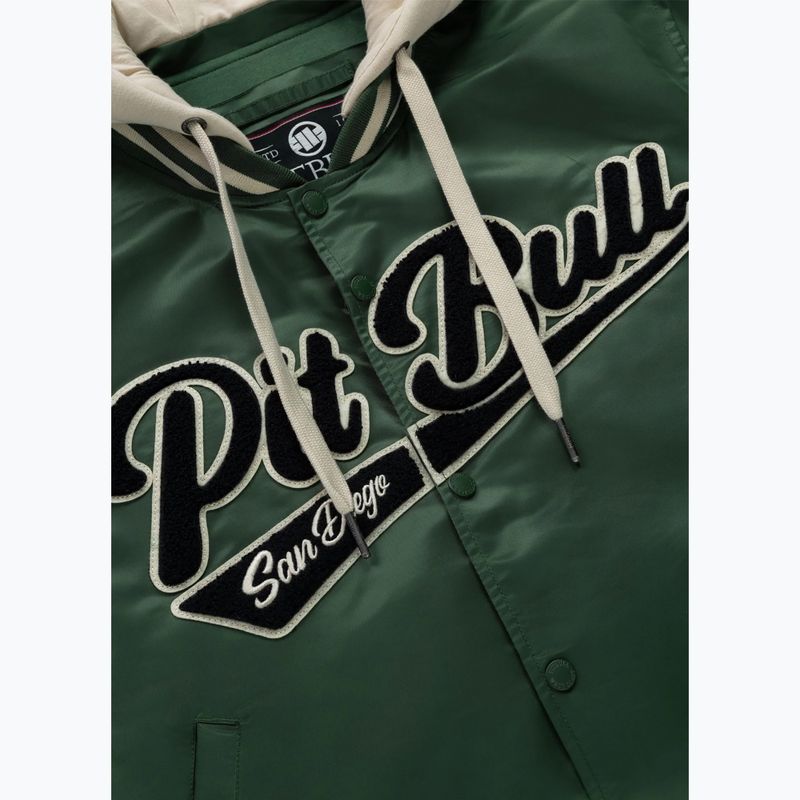 Kurtka męska Pitbull Mason San Diego Baseball Hooded bottle green/beige 6