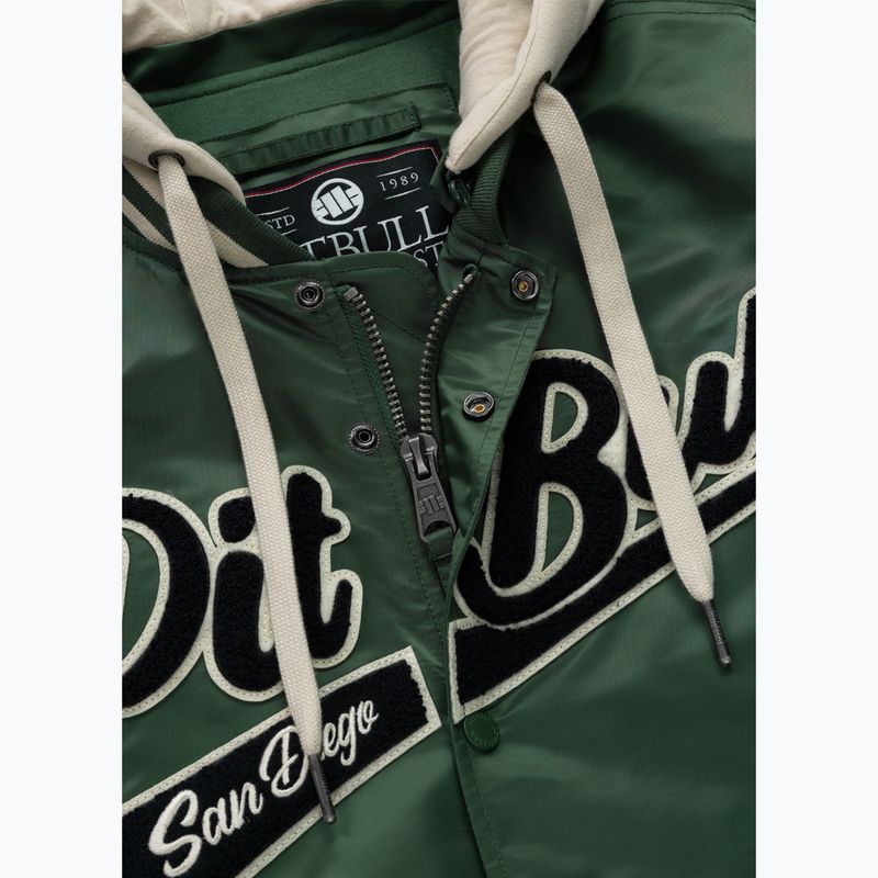 Kurtka męska Pitbull Mason San Diego Baseball Hooded bottle green/beige 11