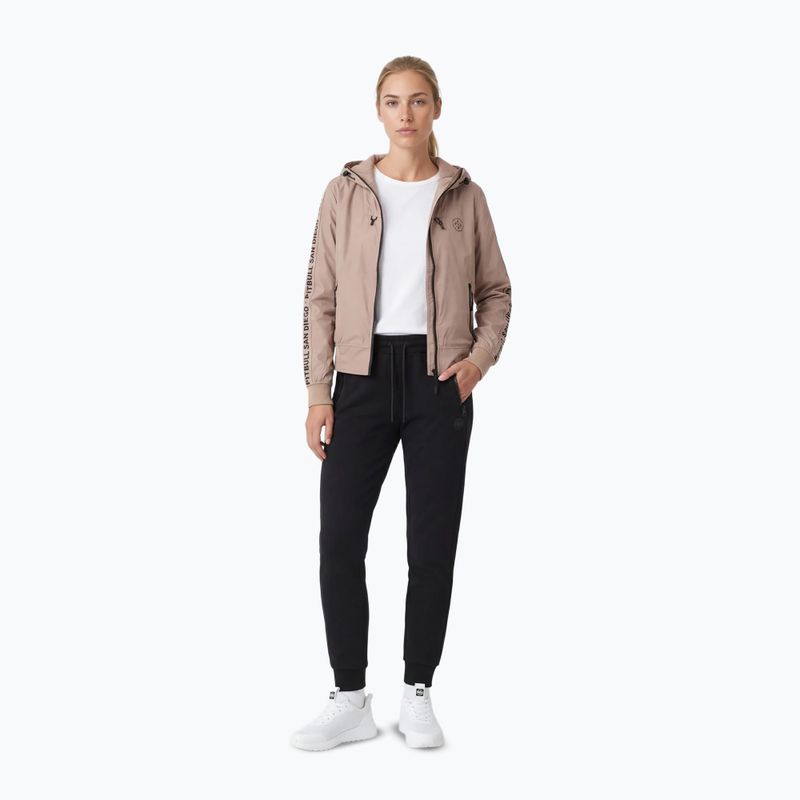 Kurtka damska Pitbull Aaricia Stripes Nylon Hooded dark sand 2