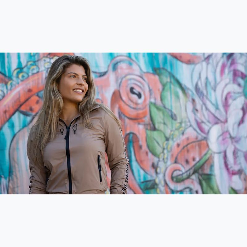 Kurtka damska Pitbull Aaricia Stripes Nylon Hooded dark sand 11