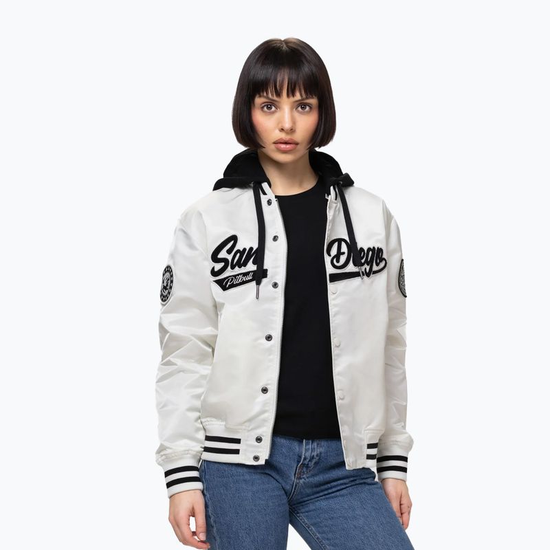 Kurtka damska Pitbull Angela San Diego Hooded Varsity off white 3
