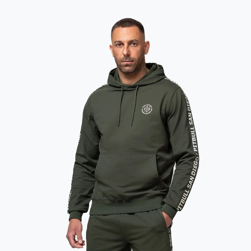 Bluza męska Pitbull Tape Parker Hooded old green 4