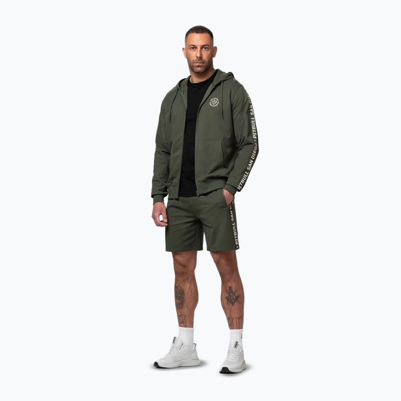Bluza męska Pitbull Tape Parker Hooded Zip old green 2