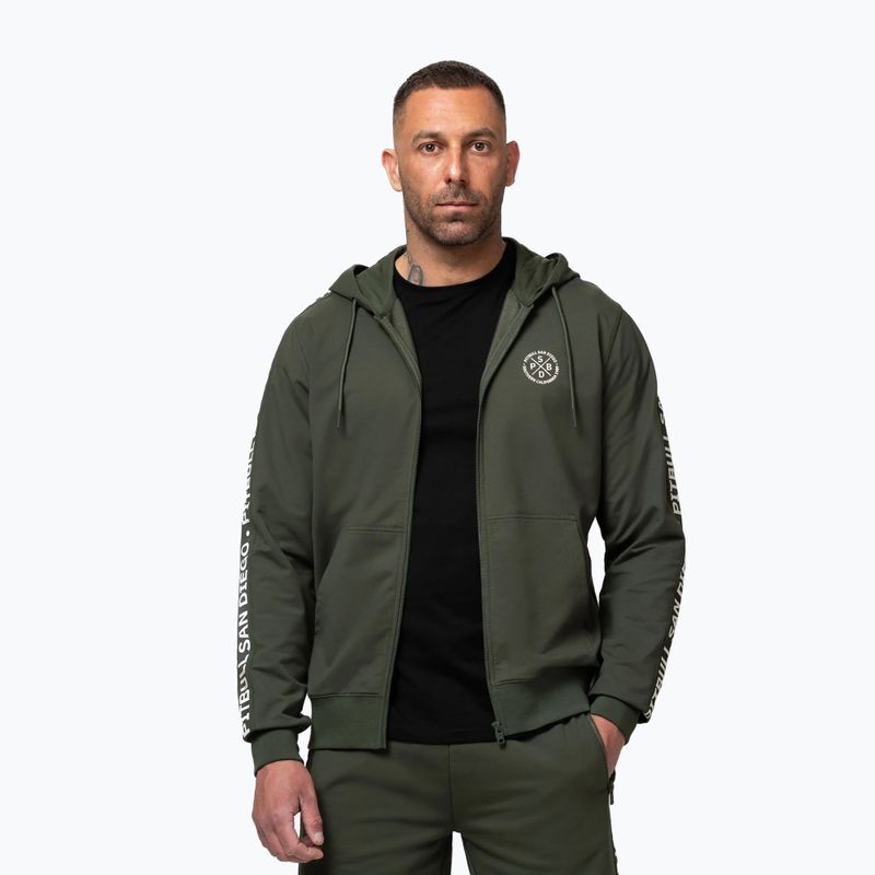 Bluza męska Pitbull Tape Parker Hooded Zip old green 4