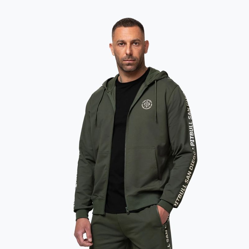 Bluza męska Pitbull Tape Parker Hooded Zip old green 5