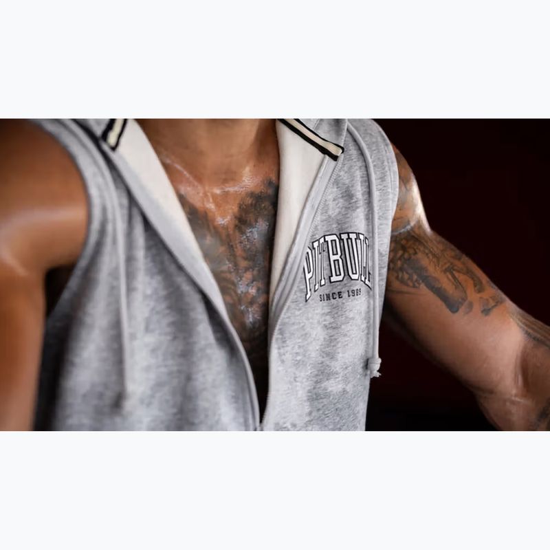 Bluza męska Pitbull Badger Hooded Vest Zip grey/melange 12