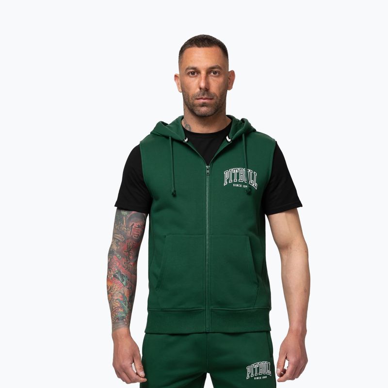 Bluza męska Pitbull Badger Hooded Vest Zip hunter green