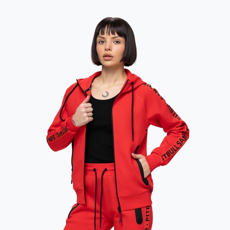 Bluza damska Pitbull Explory Tape Hooded Zip fluo/red 5