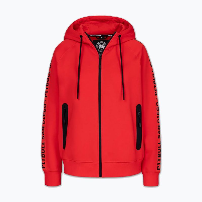Bluza damska Pitbull Explory Tape Hooded Zip fluo/red 6