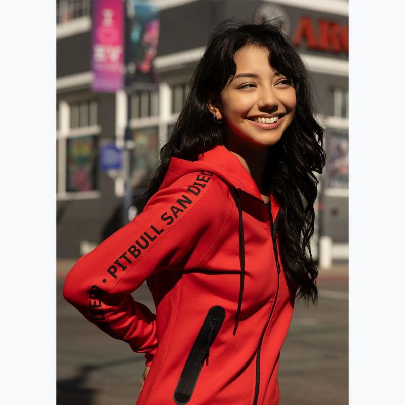 Bluza damska Pitbull Explory Tape Hooded Zip fluo/red 14