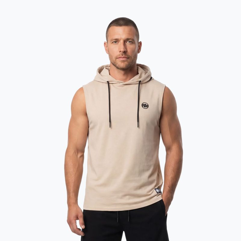 Bluza treningowa męska Pitbull Mercado Hilltop Sleeveless Hooded pale sand