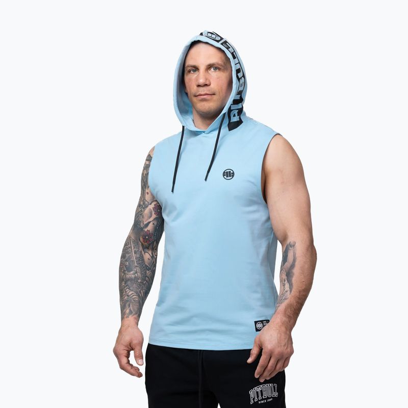 Bluza treningowa męska Pitbull Mercado Hilltop Sleeveless Hooded light blue 4